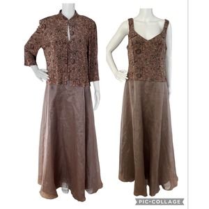 Alex Evenings Two-Piece Set Sleeveless Dress and Glitter Jacket with Flaw